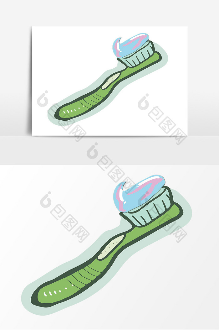卡通牙刷形象元素