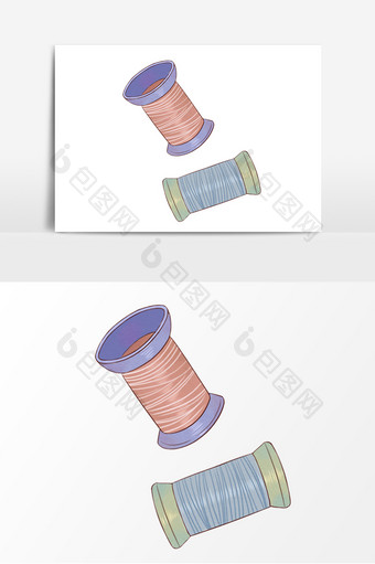 手绘针线形象元素图片