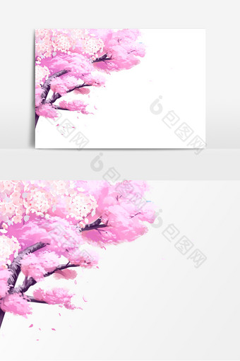 简约唯美粉色樱花元素图片