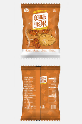 深色简约图形人间美味坚果食品包装设计