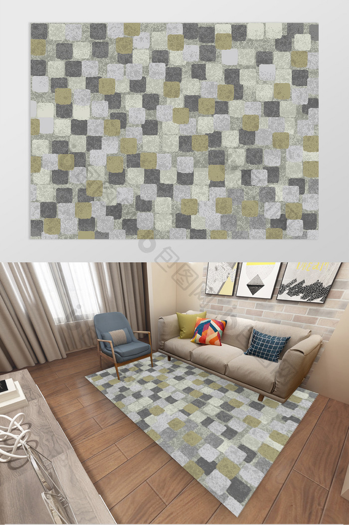 北欧土耳其风格几何纹理客厅卧室地毯图案
