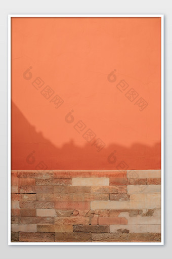 中国红北京故宫博物院紫禁城城墙图片
