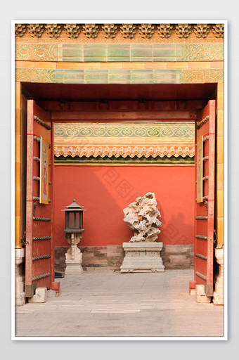 故宫宫门红墙摄影图片