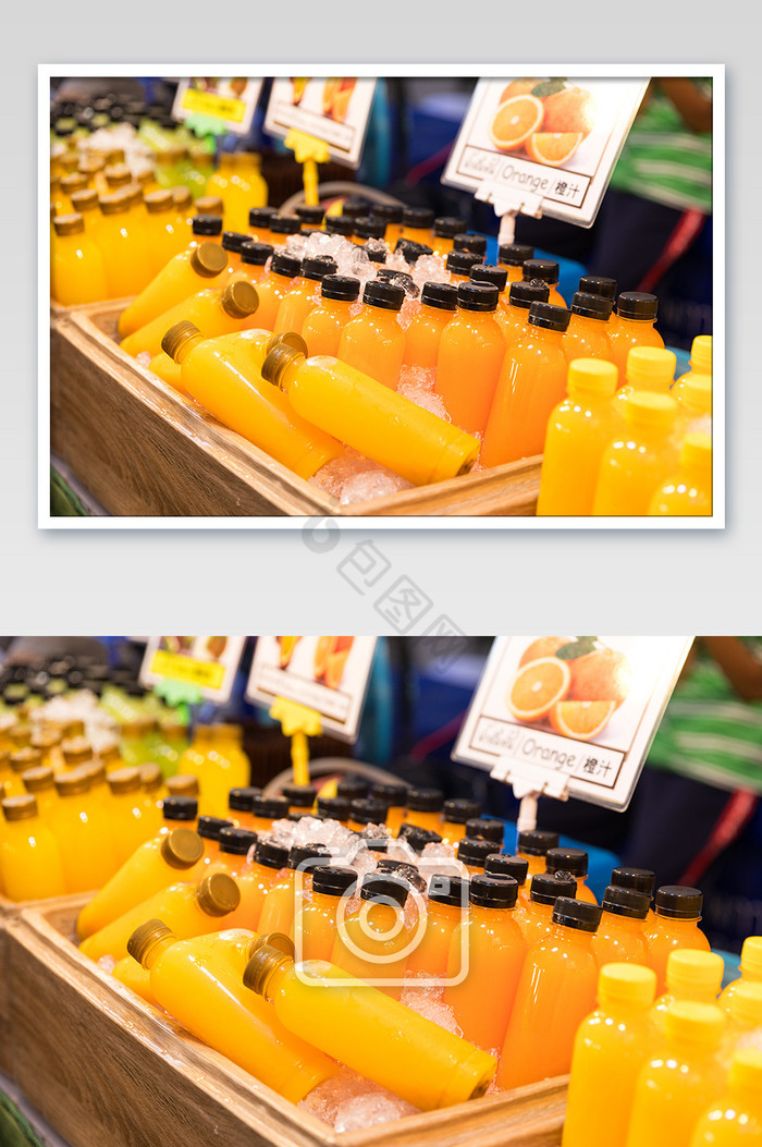 夜市新鲜果汁橙汁摄影图片