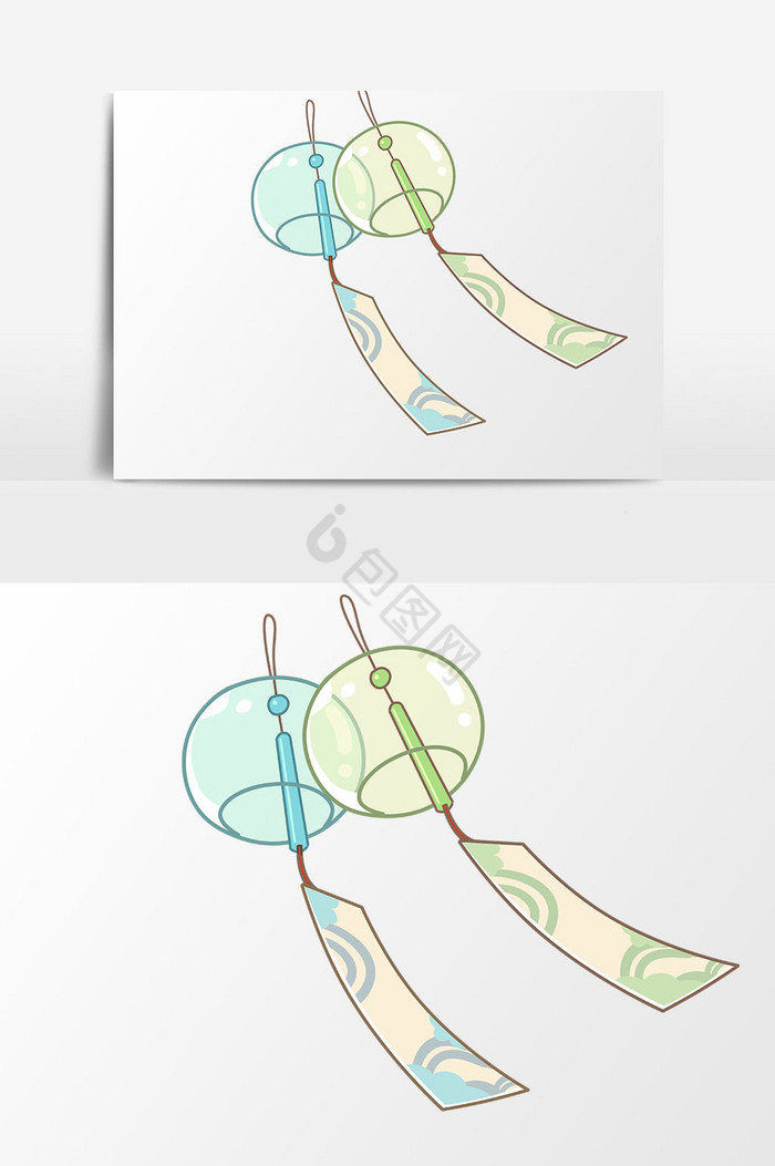 夏天日式清爽风铃免扣图片