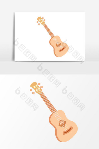 木质吉他矢量元素图片