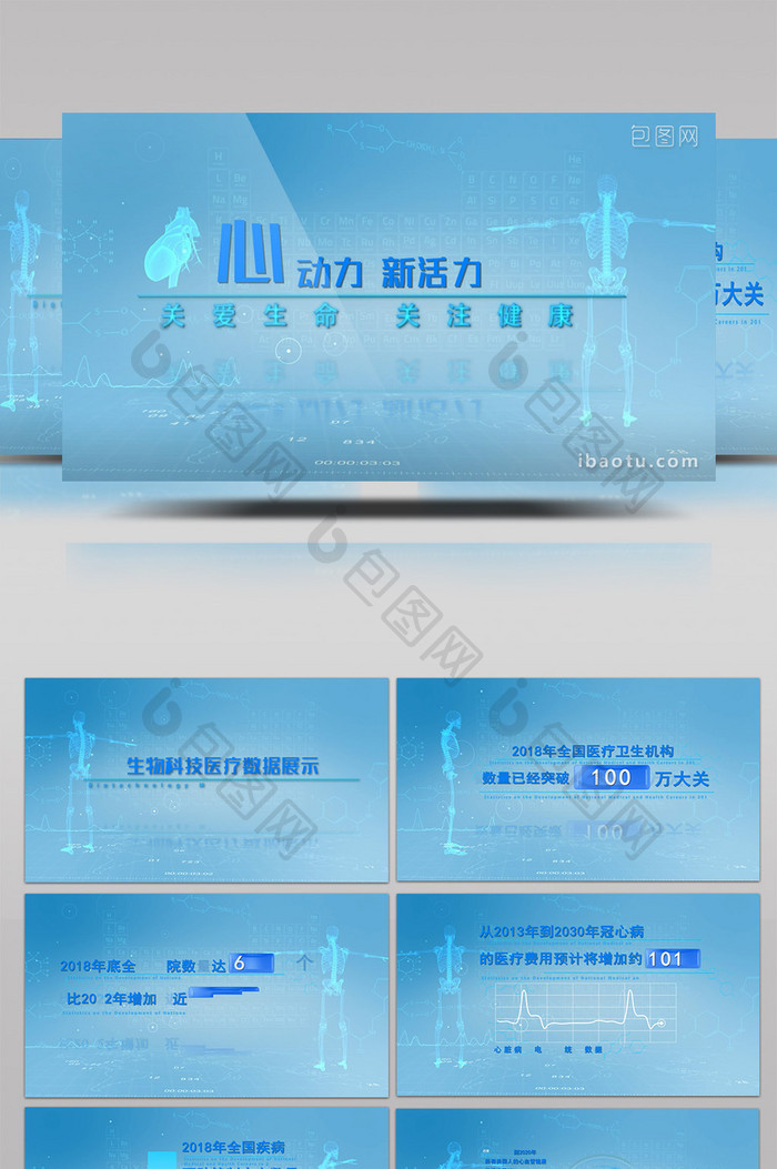 生物科技医疗数据展示AE模板