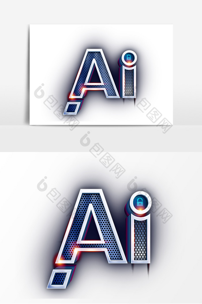 金属质感AI字体设计