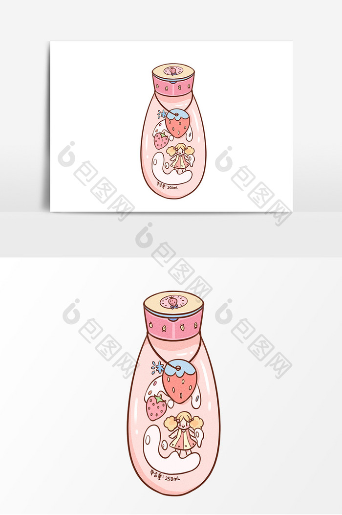 儿童节饮料手绘卡通元素