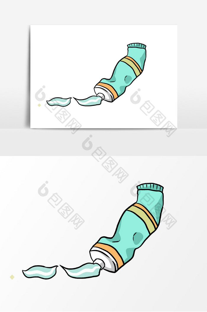 牙膏形象手绘元素