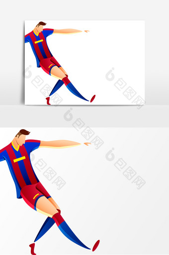 大气质感足球运动员手绘卡通元素图片