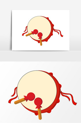 红色大鼓矢量元素设计