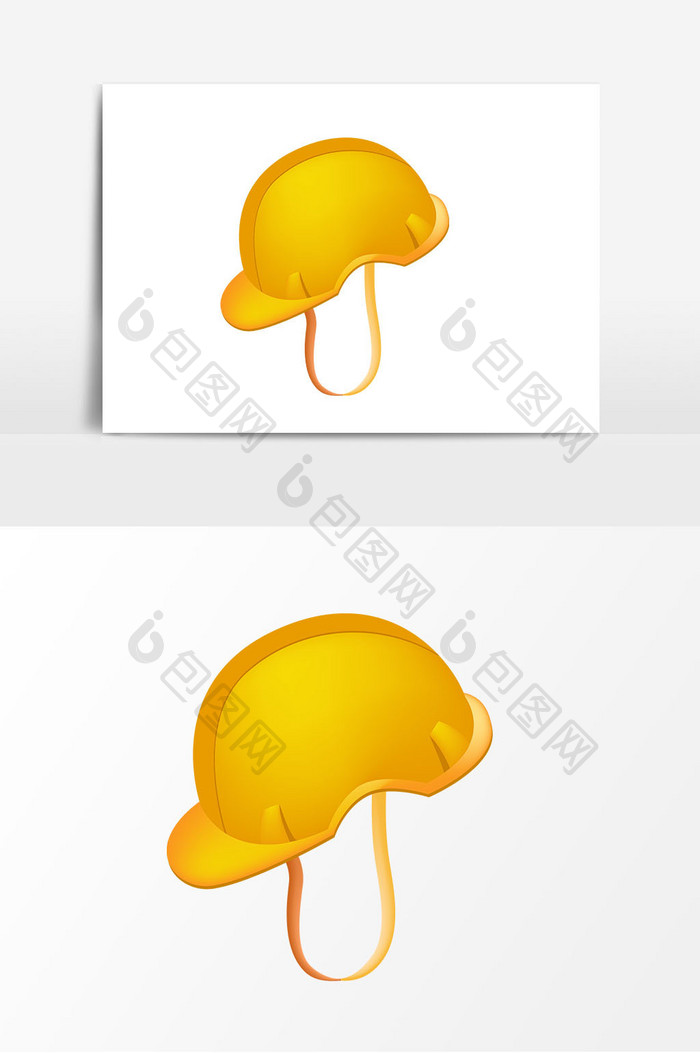 黄色安全帽矢量元素