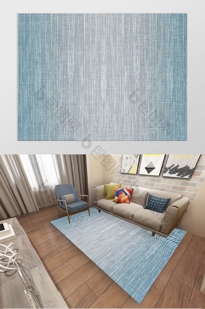 现代摩洛哥风格线条质感地毯装饰图片图片