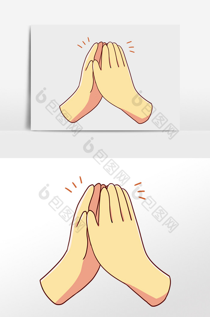 手指姿势鼓掌手势插画图片