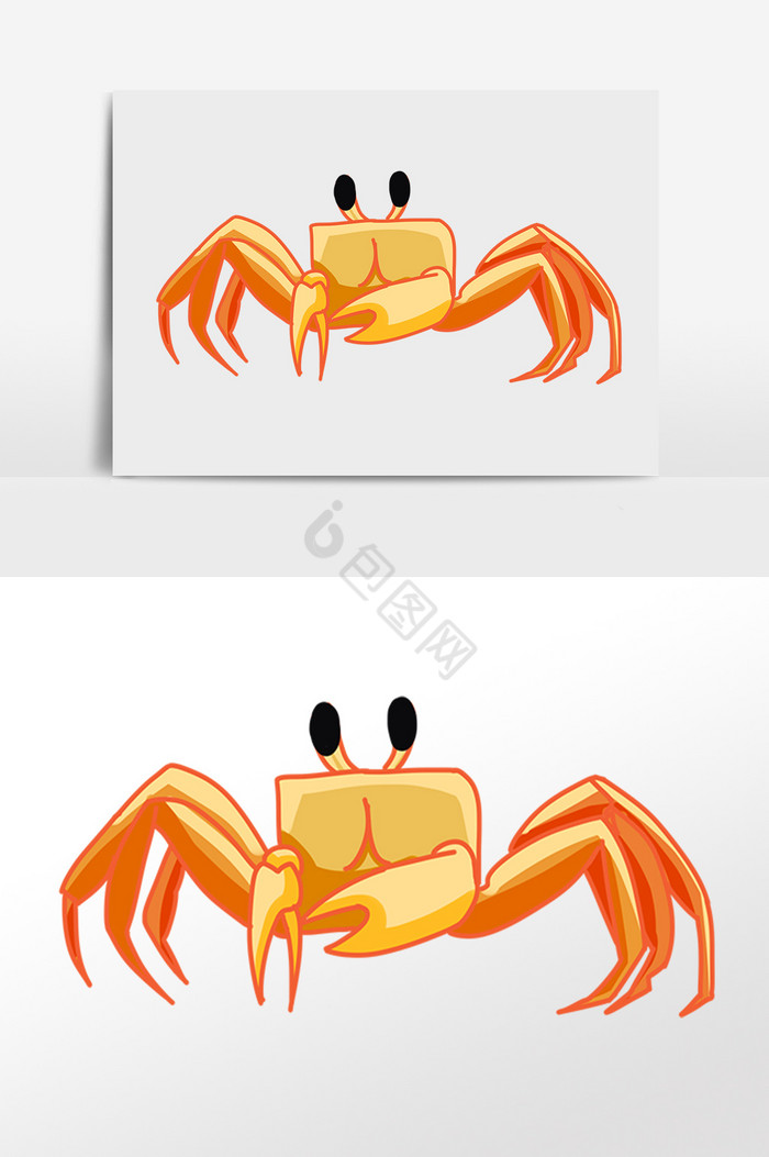 海洋动物水生物螃蟹插画图片
