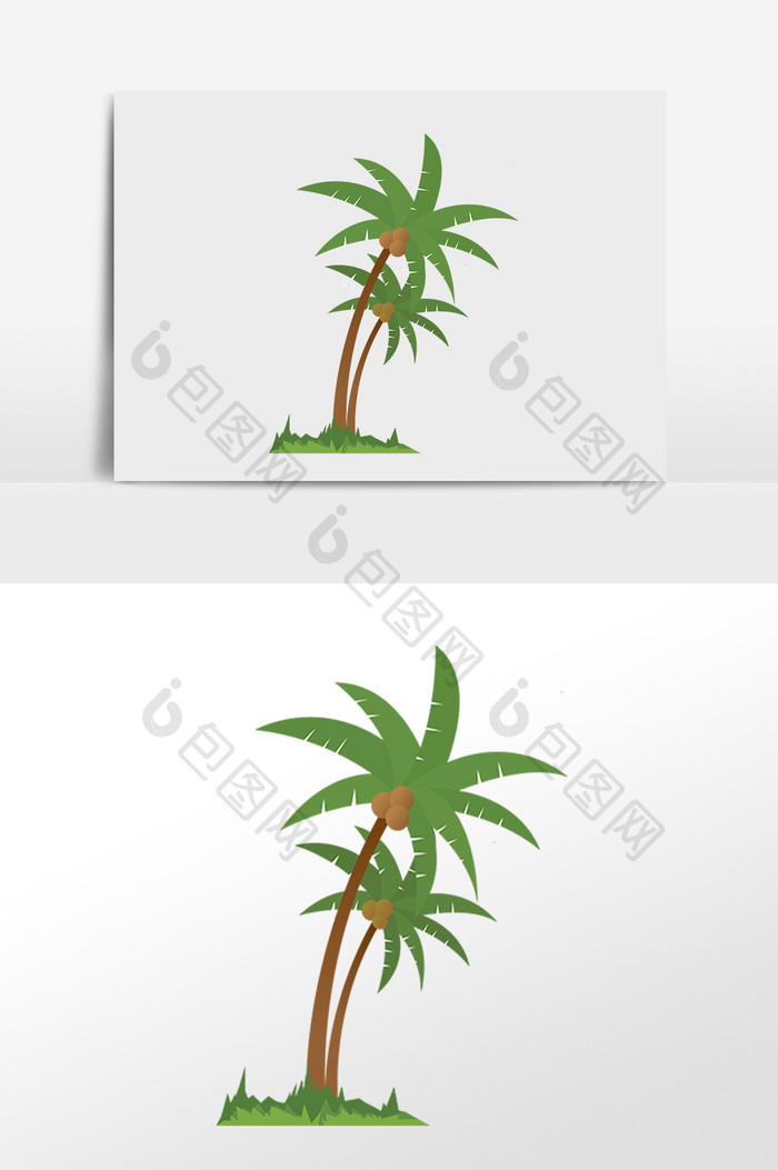 热带植物绿植椰树树木插画
