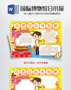 我去过的博物馆小学生手抄报word模板