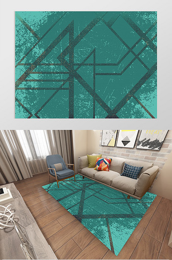 欧式时尚复古几何线条地毯图案设计图片