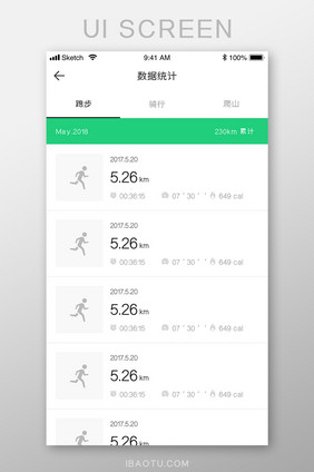 运动数据统计ui界面