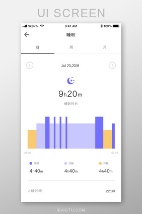 睡眠监测简约UI界面
