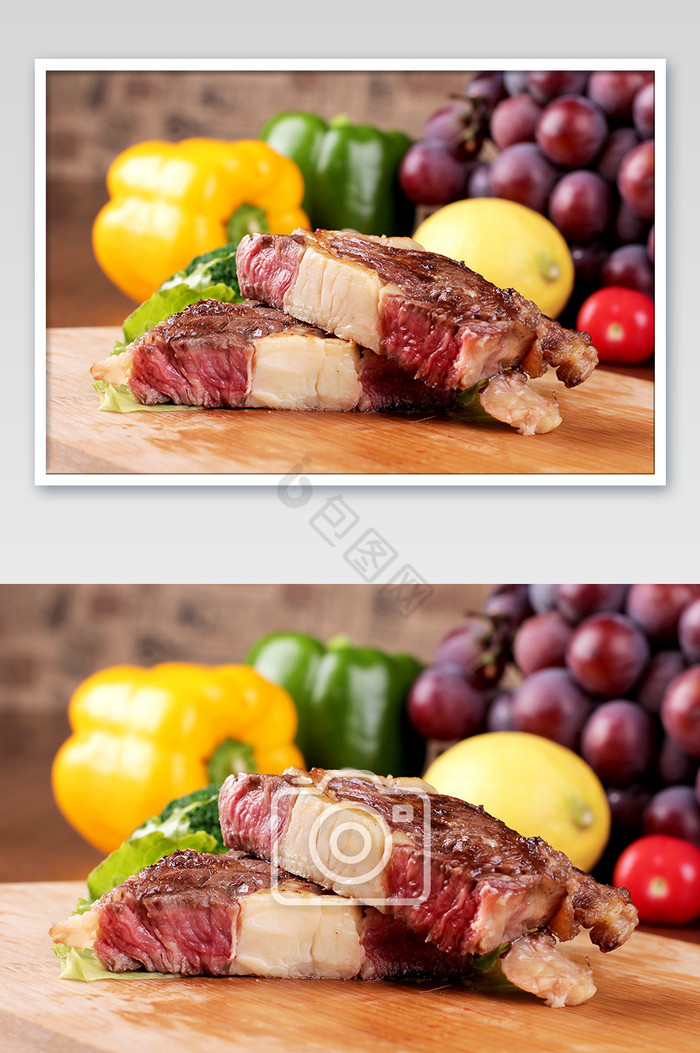 高清美食眼肉牛排摄影图图片