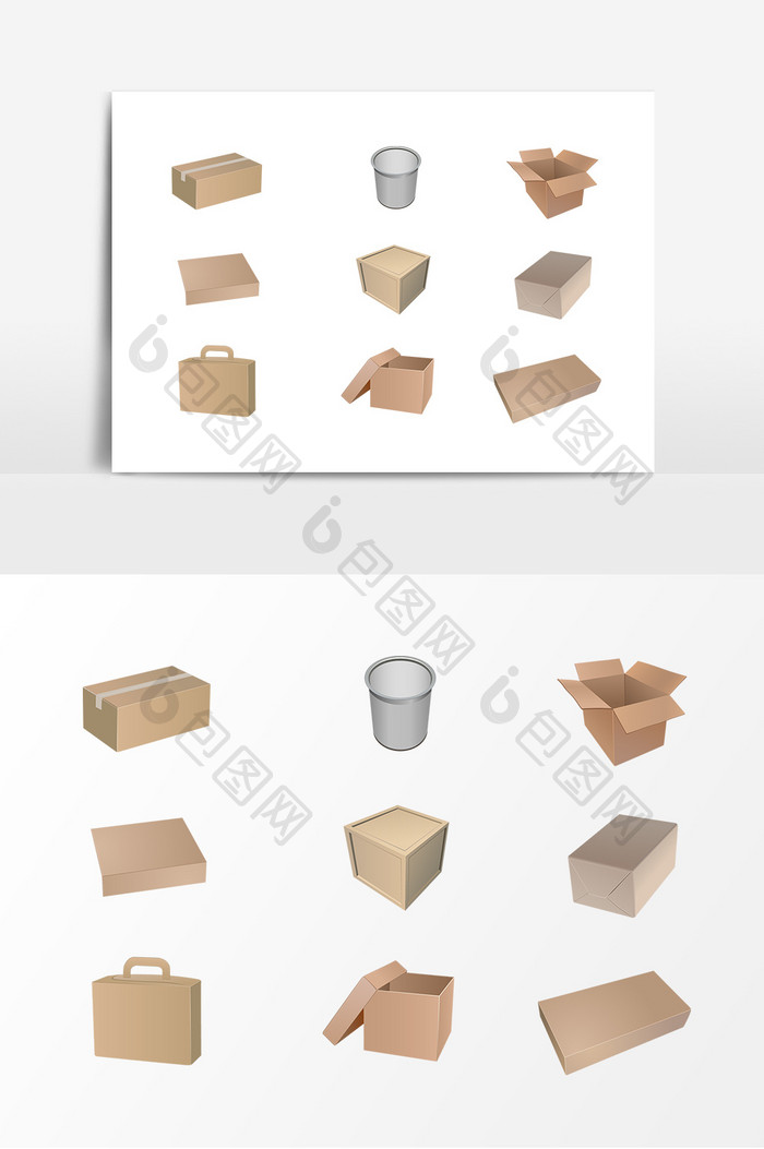 矢量产品包装盒设计元素