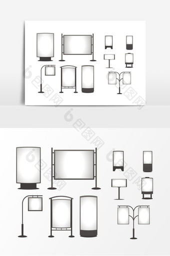 立柱广告牌站牌设计素材图片