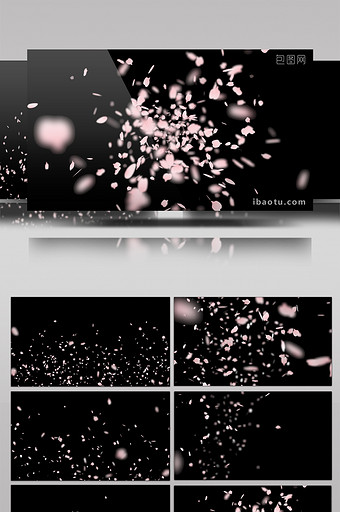 7款心形粒子飘散动画带通道特效元素素材图片