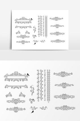 欧式花纹分割线设计素材