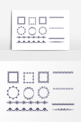 欧式花纹分隔栏边框设计素材