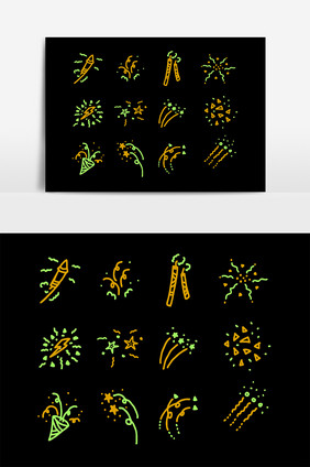 节日烟花礼花绽放效果元素