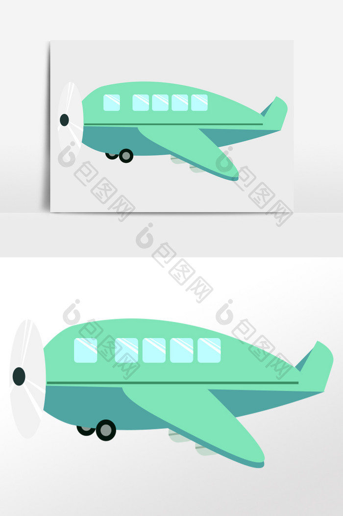 手绘卡通交通工具小飞机插画