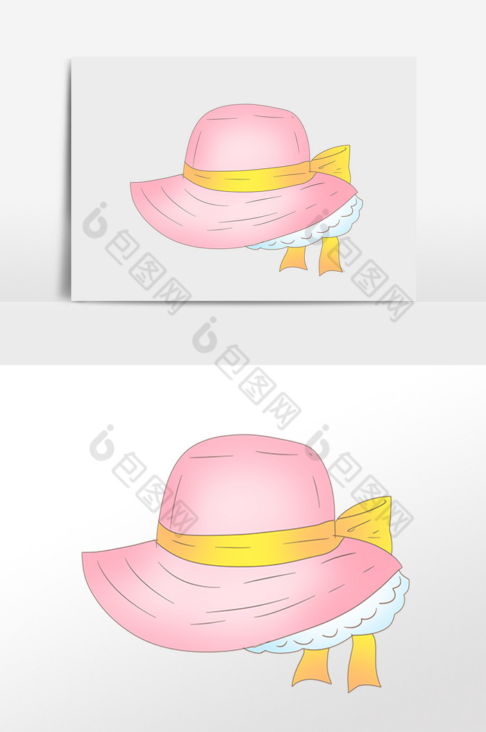 夏季旅游遮阳帽帽子插画图片图片