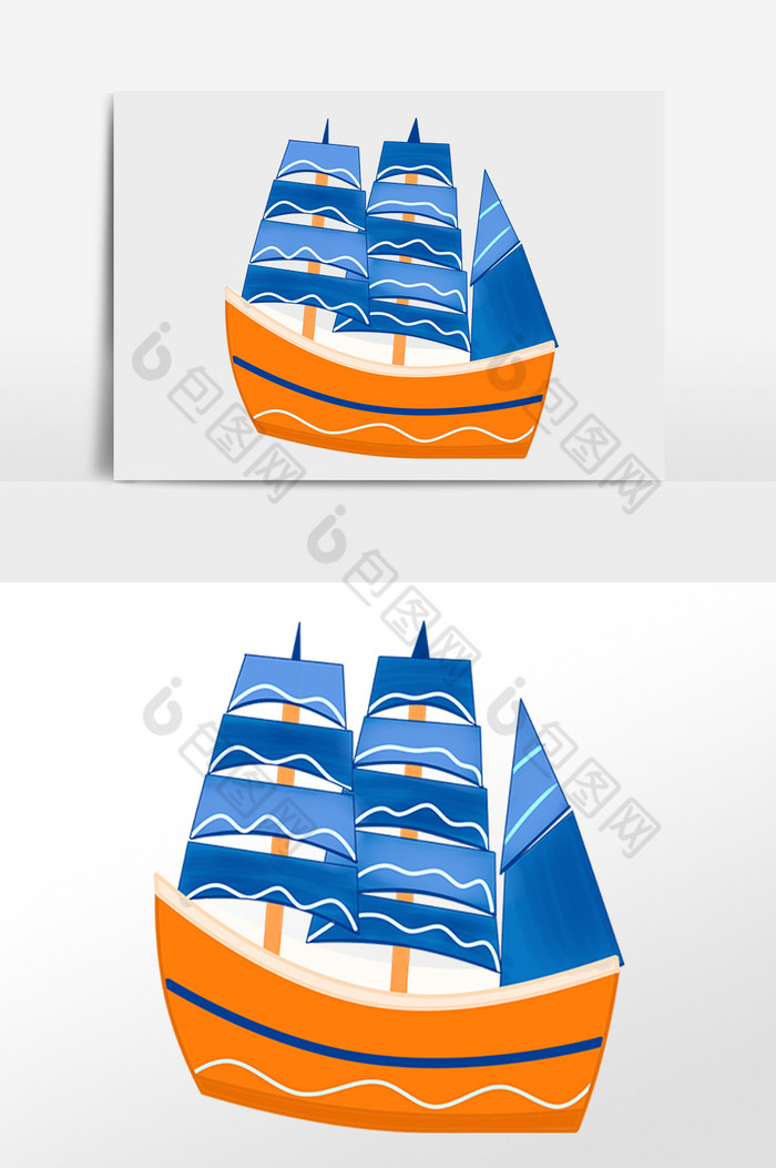 大海交通工具帆船插画图片图片