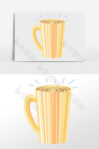 手绘马克杯咖啡杯杯子插画图片