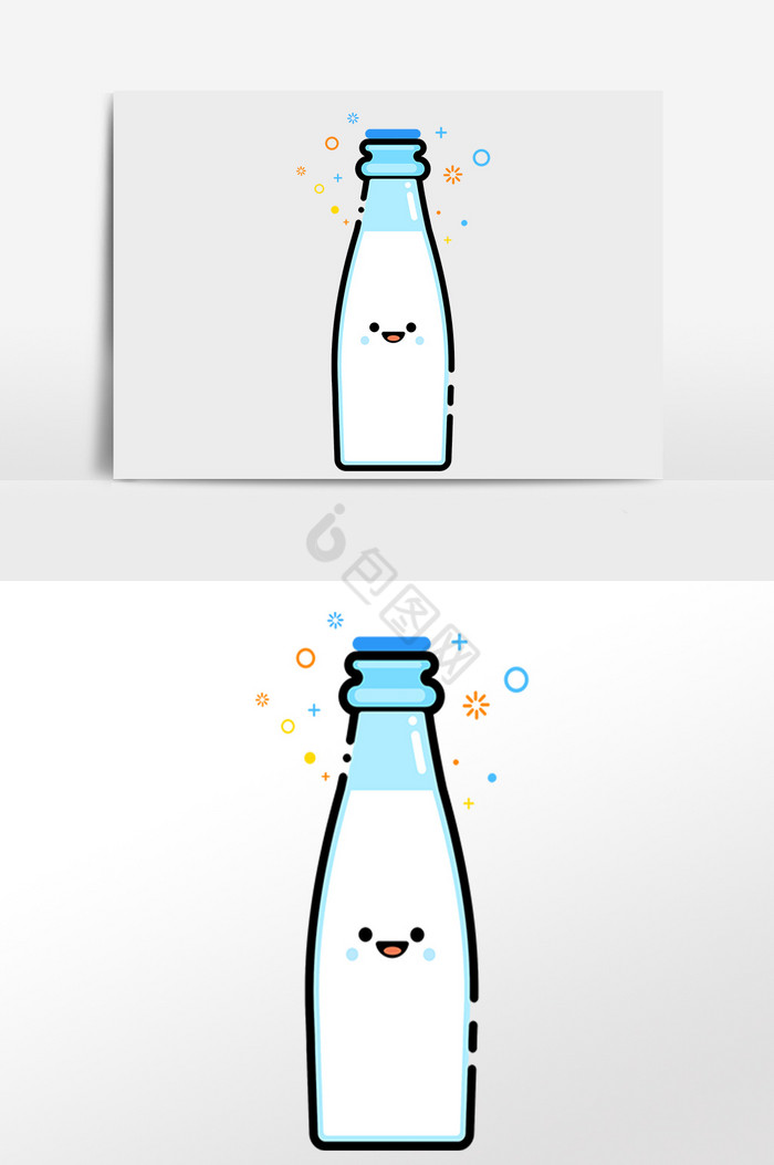 营养早餐纯牛奶牛奶插画图片