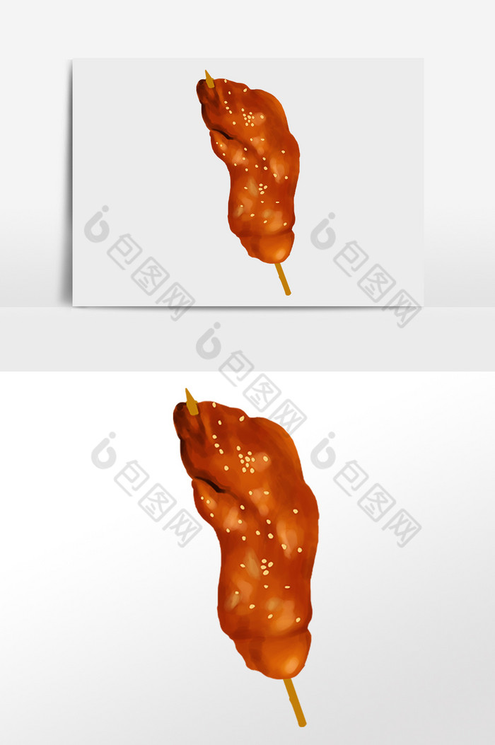 餐饮美味烧烤鸡排插画图片图片