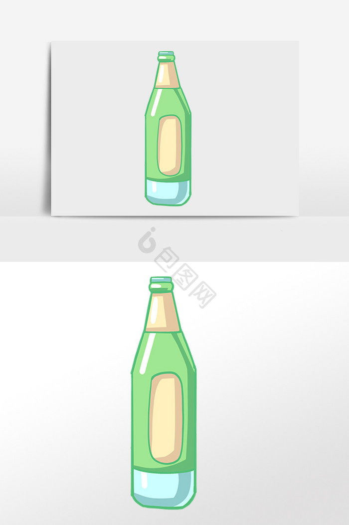 夏季一瓶啤酒酒水饮料插画图片