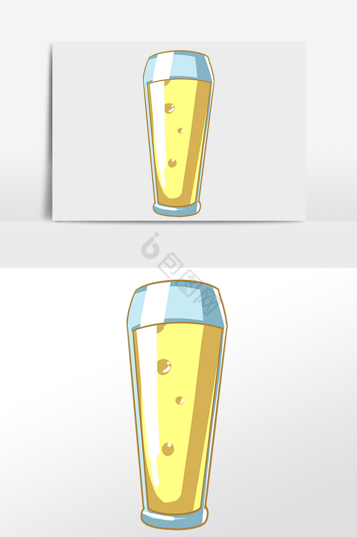 夏季啤酒酒水饮料插画图片