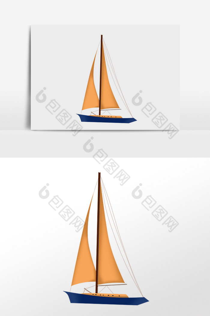 大海交通工具帆船插画图片图片