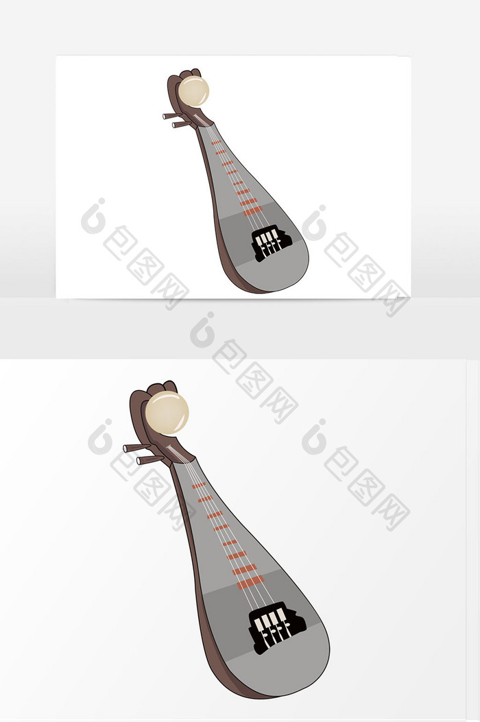卡通琵琶矢量元素