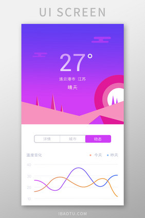 蓝紫渐变天气app温度天气预报温度变化