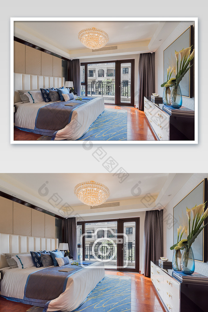 优雅大气新中式卧室家居摄影图