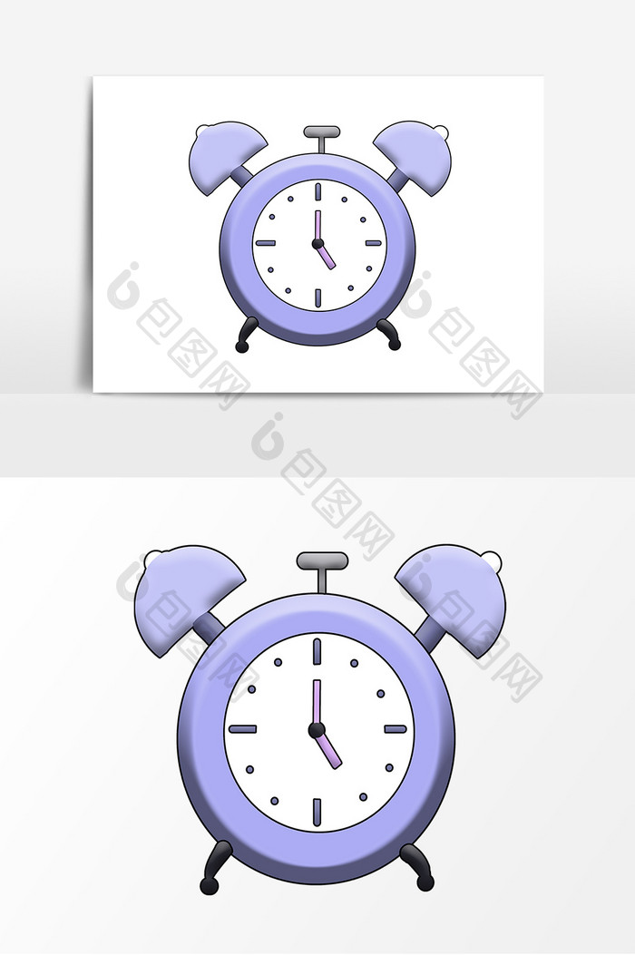 闹钟手绘卡通形象元素