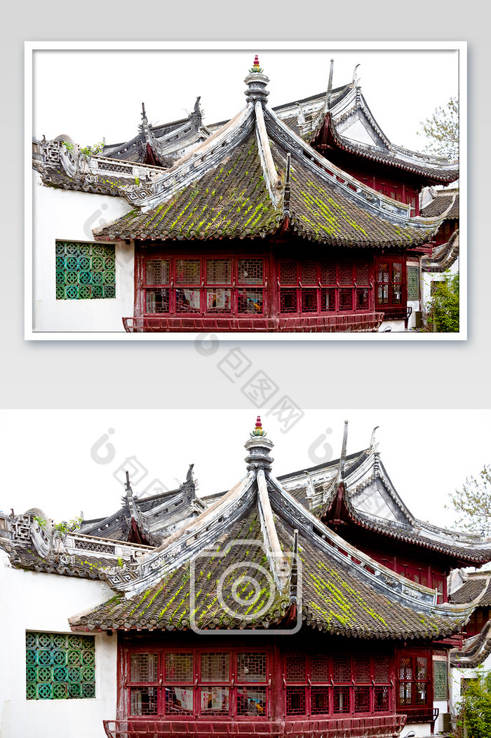 古典建筑红墙绿瓦屋顶图片图片