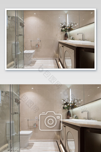 大气简约优雅的浴室家居摄影图片