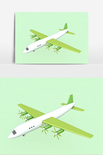C4D飞机 产品模型 标准渲染图片