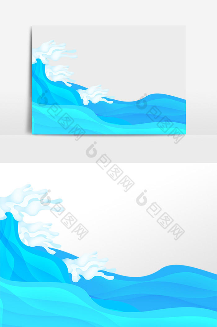 大海海浪翻滚水插画图片图片