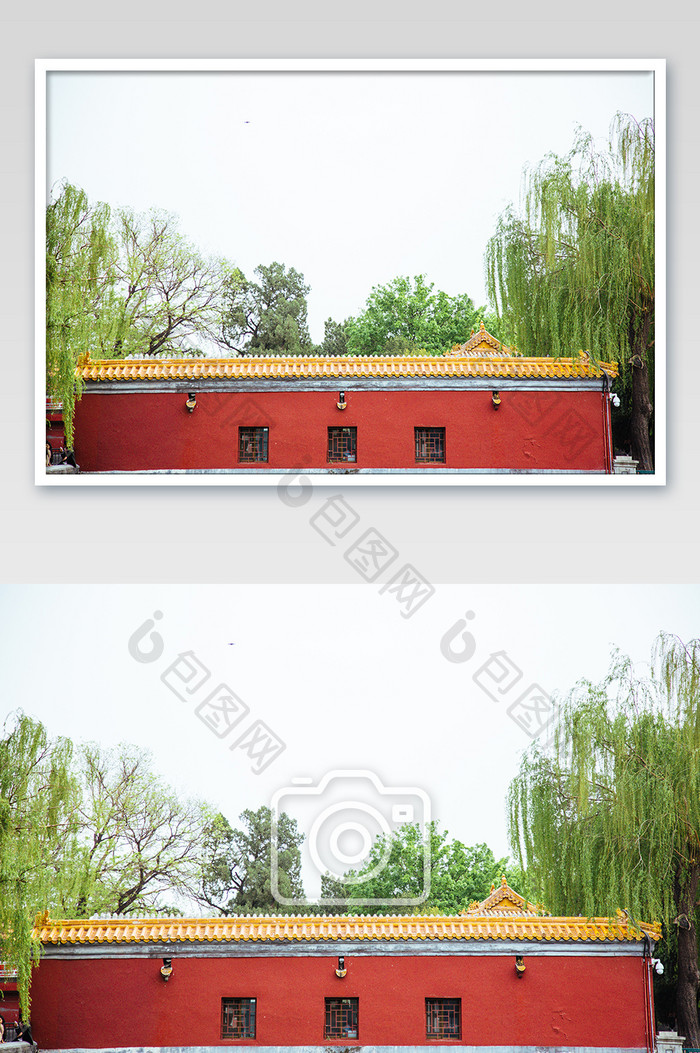 传统红墙建筑景观摄影图